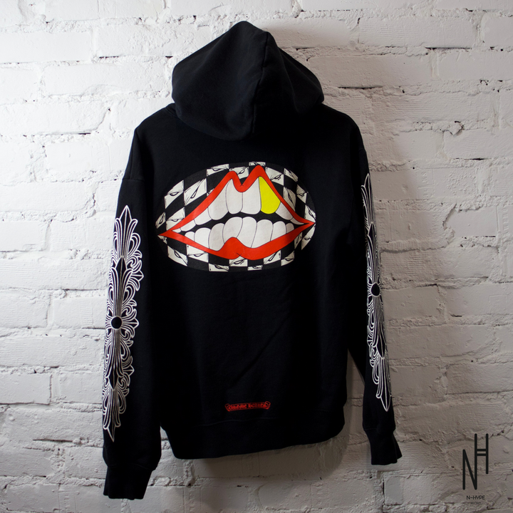 Chrome Hearts Matty Boy Flower Chomper Hoodie Black N-Hype streetwear.