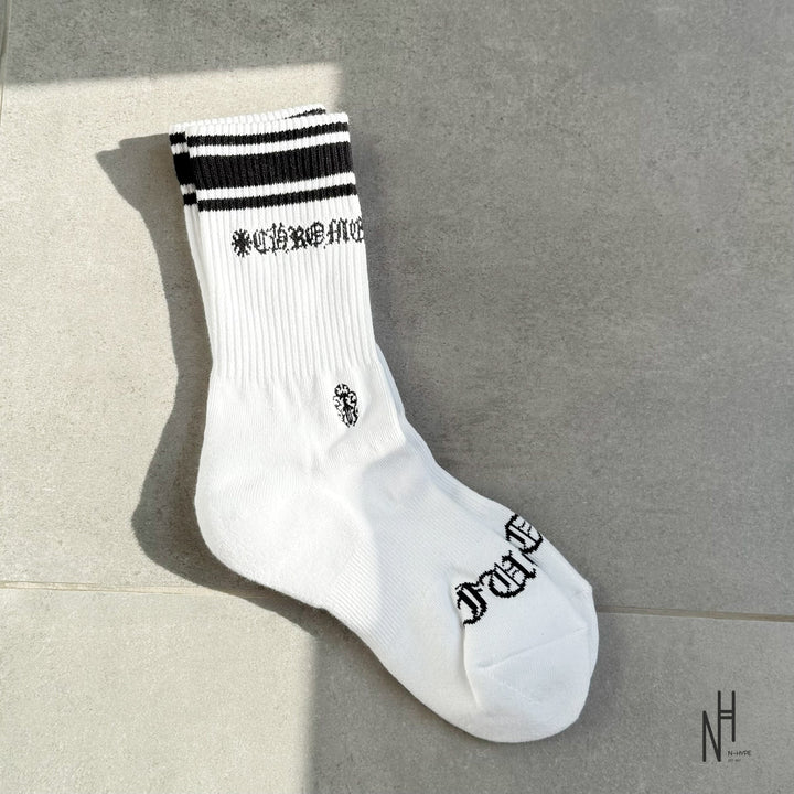 Chrome Hearts Miami Socks białe/czarne N-Hype sklep streetwear.