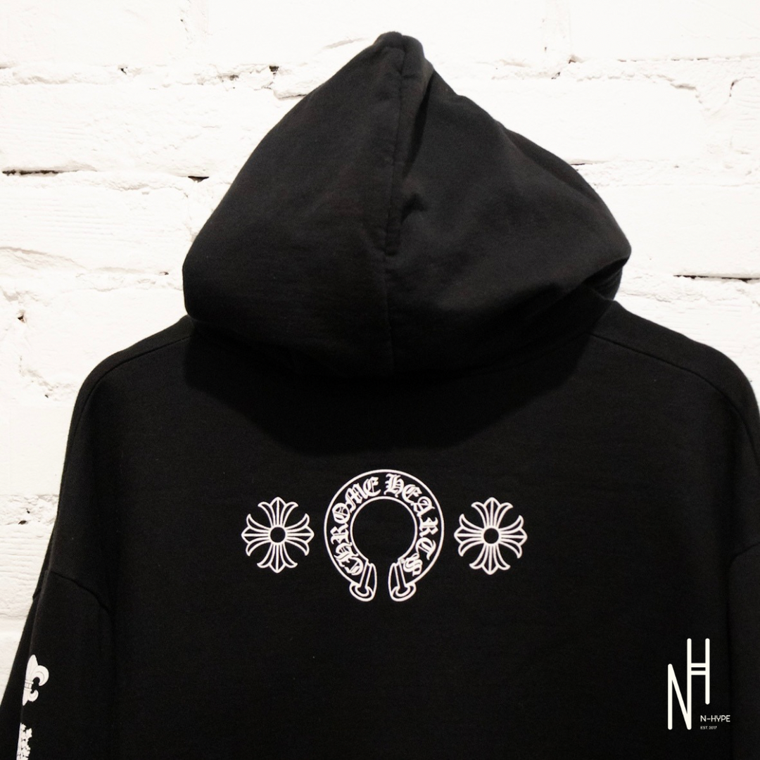 Chrome Hearts Multi Logo Hoodie Black N-Hype streetwear sweatshirt fashion brand.