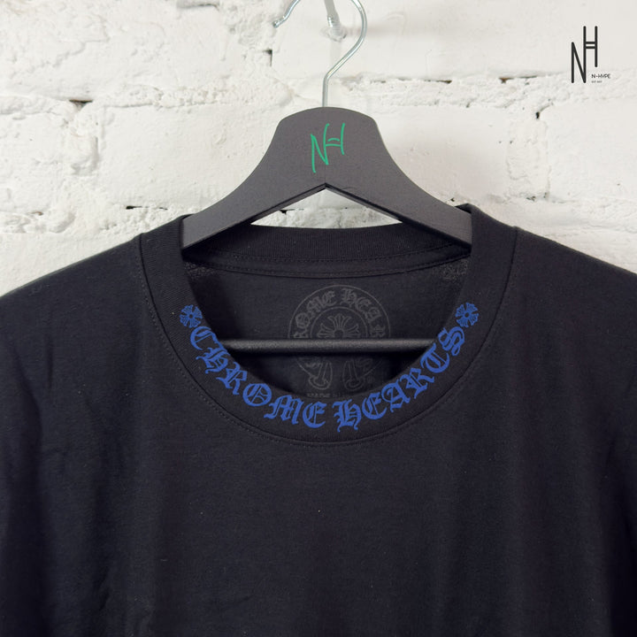 Chrome Hearts Neck Logo Blue Print Longsleeve koszulka męska niebieska N-Hype.