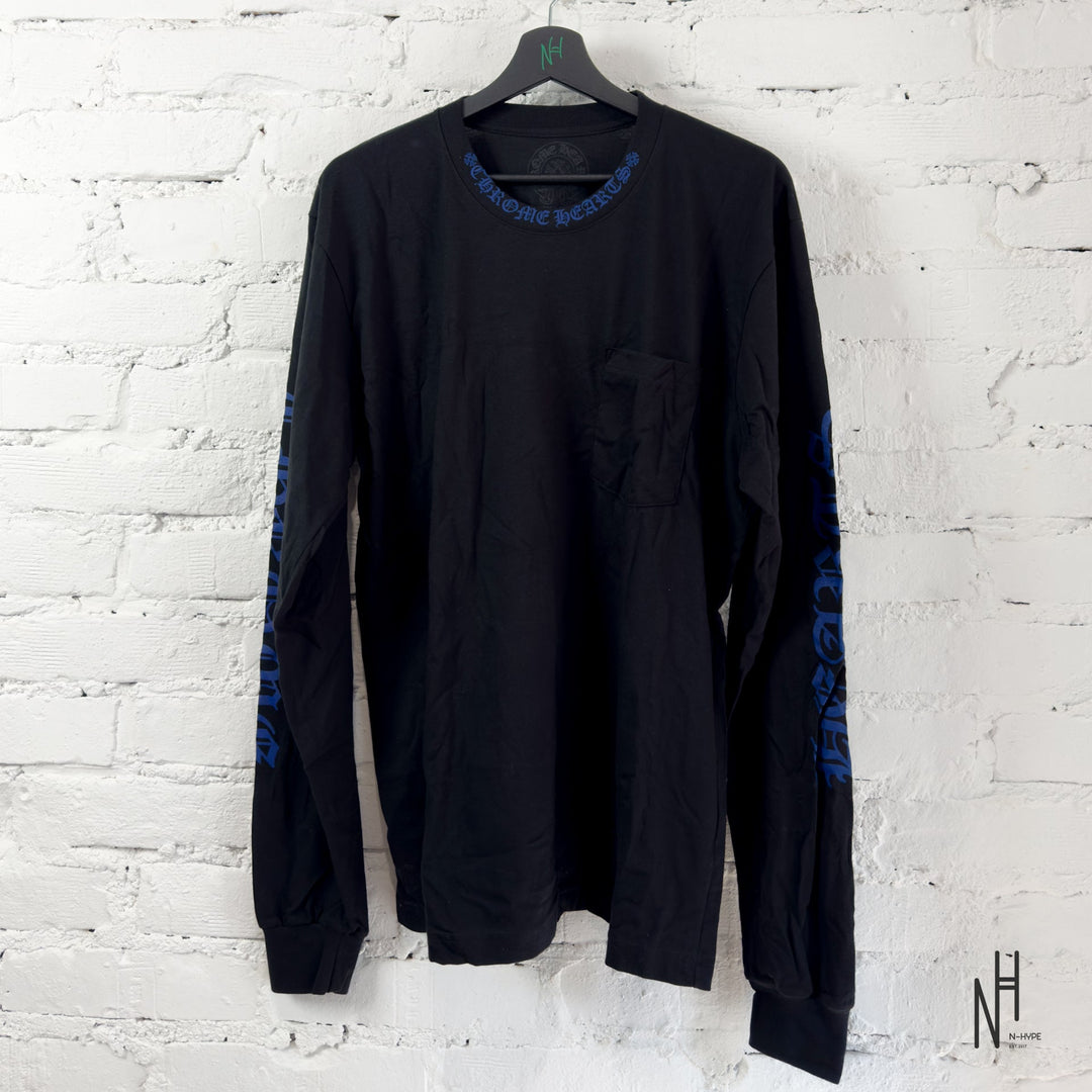 Chrome Hearts Neck Logo Blue Print Longsleeve koszulka męska N-Hype