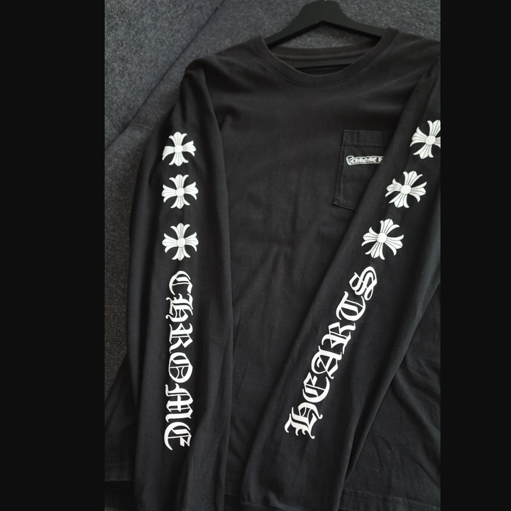 Chrome Hearts Scroll Logo Long Sleeve T-Shirt czarna męska N-Hype