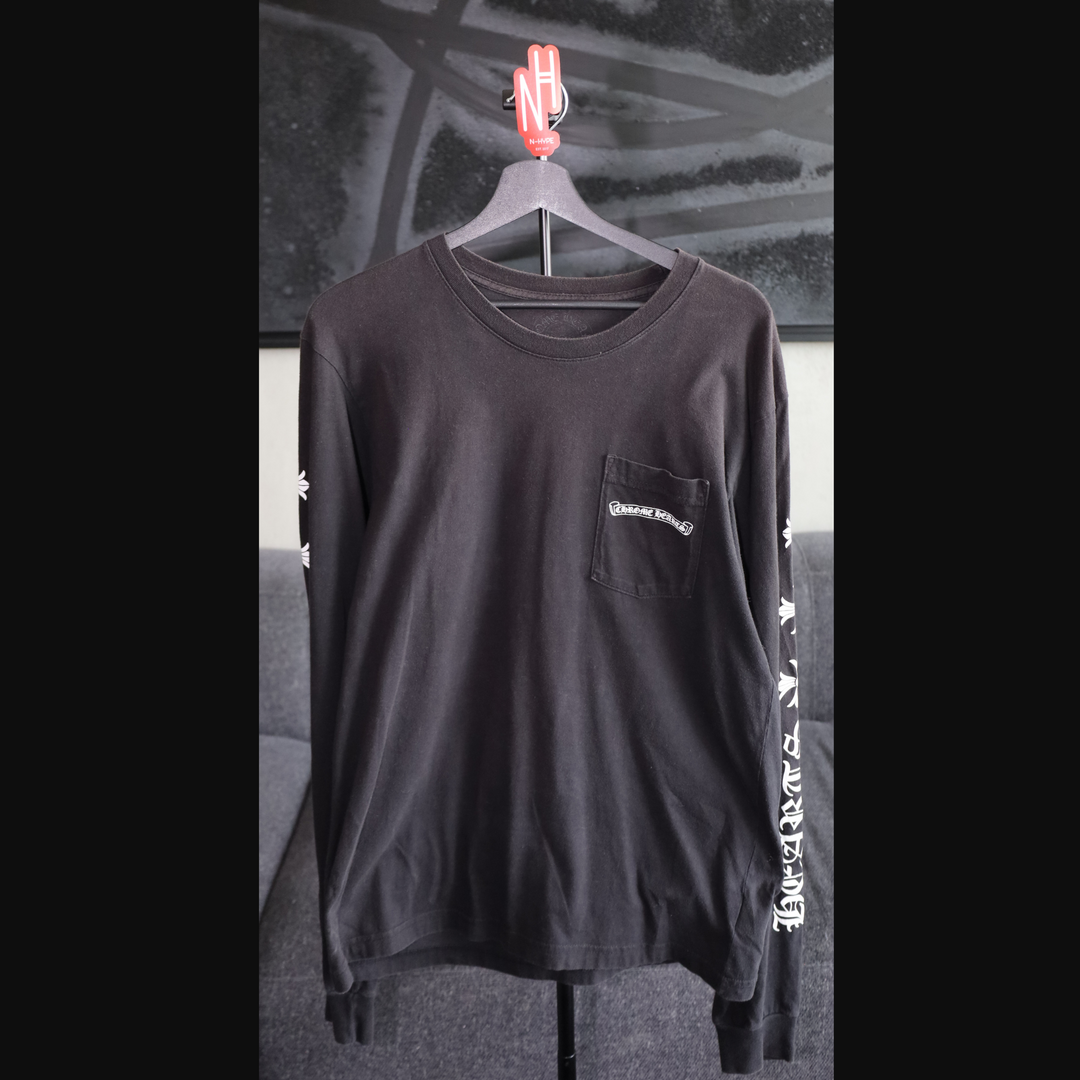 Chrome Hearts Scroll Logo Long Sleeve T-Shirt czarna męska N-Hype