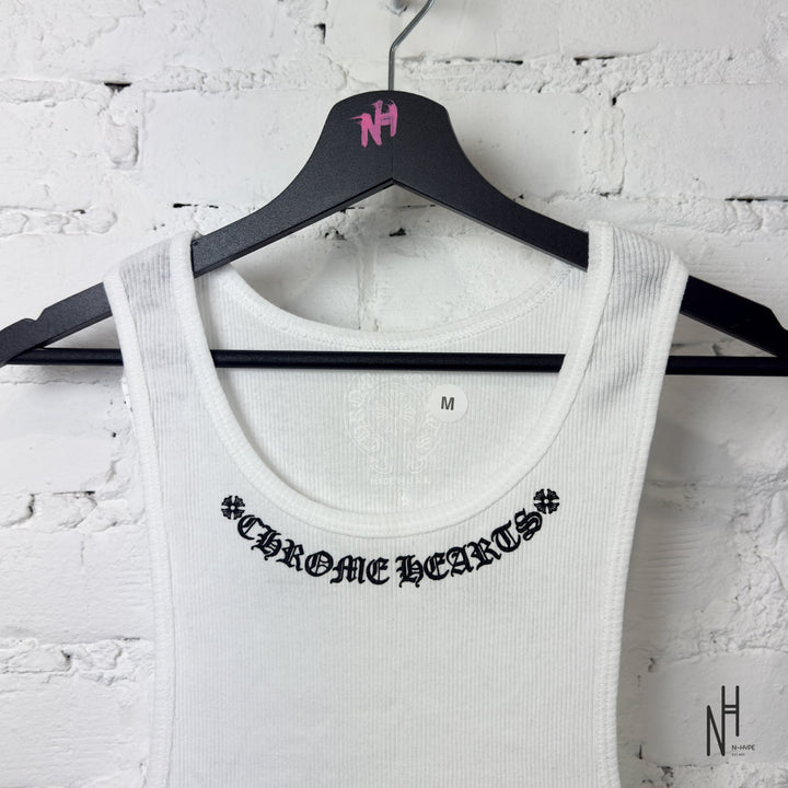Chrome Hearts Scroll Logo Rib Tank White koszulka damska N-Hype.