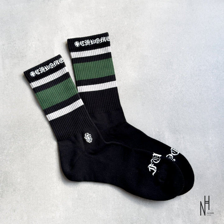 Chrome Hearts Stripe Socks szare/zielone/czarne N-Hype sklep streetwear.