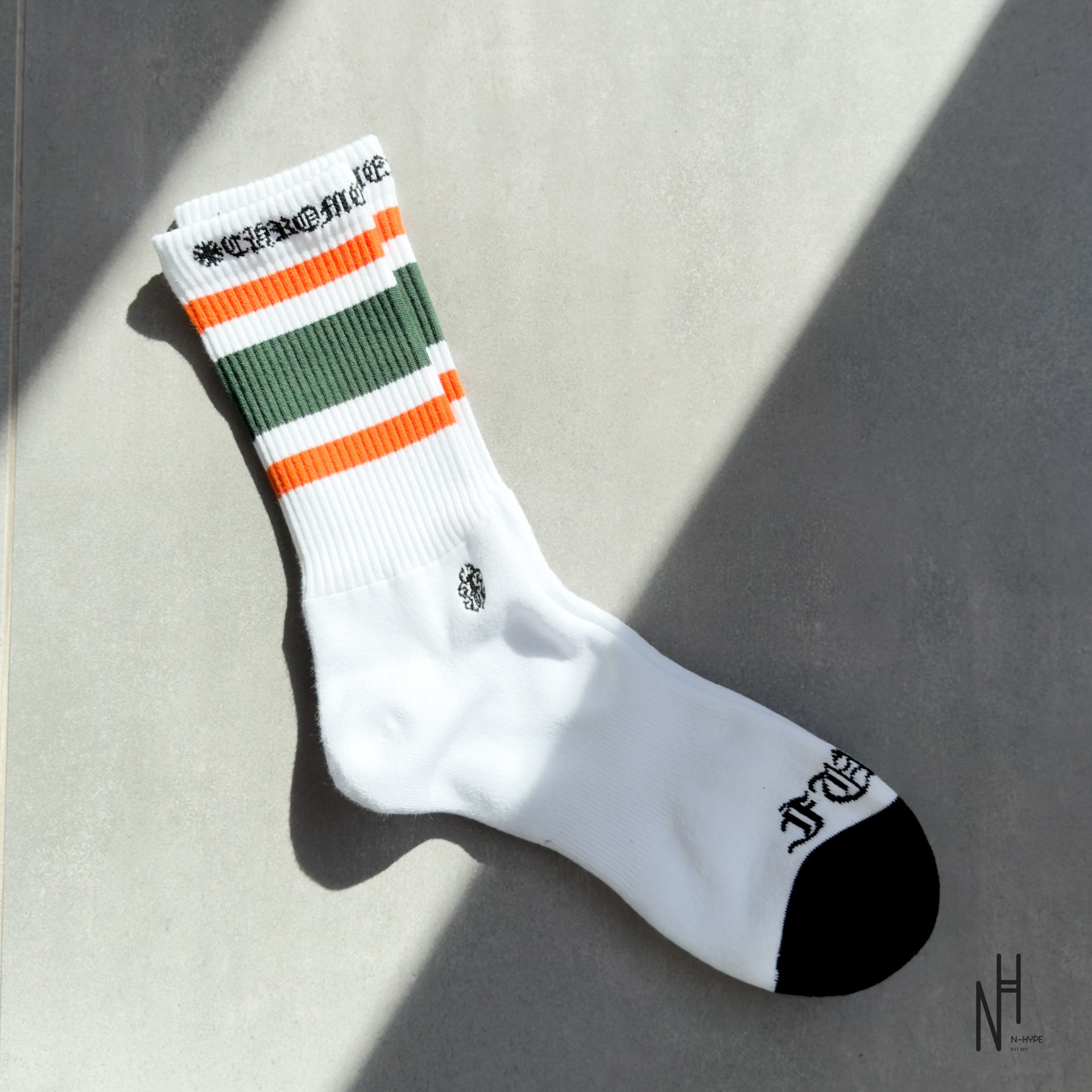 Chrome Hearts Stripe Socks Orange/Green/White | N-Hype