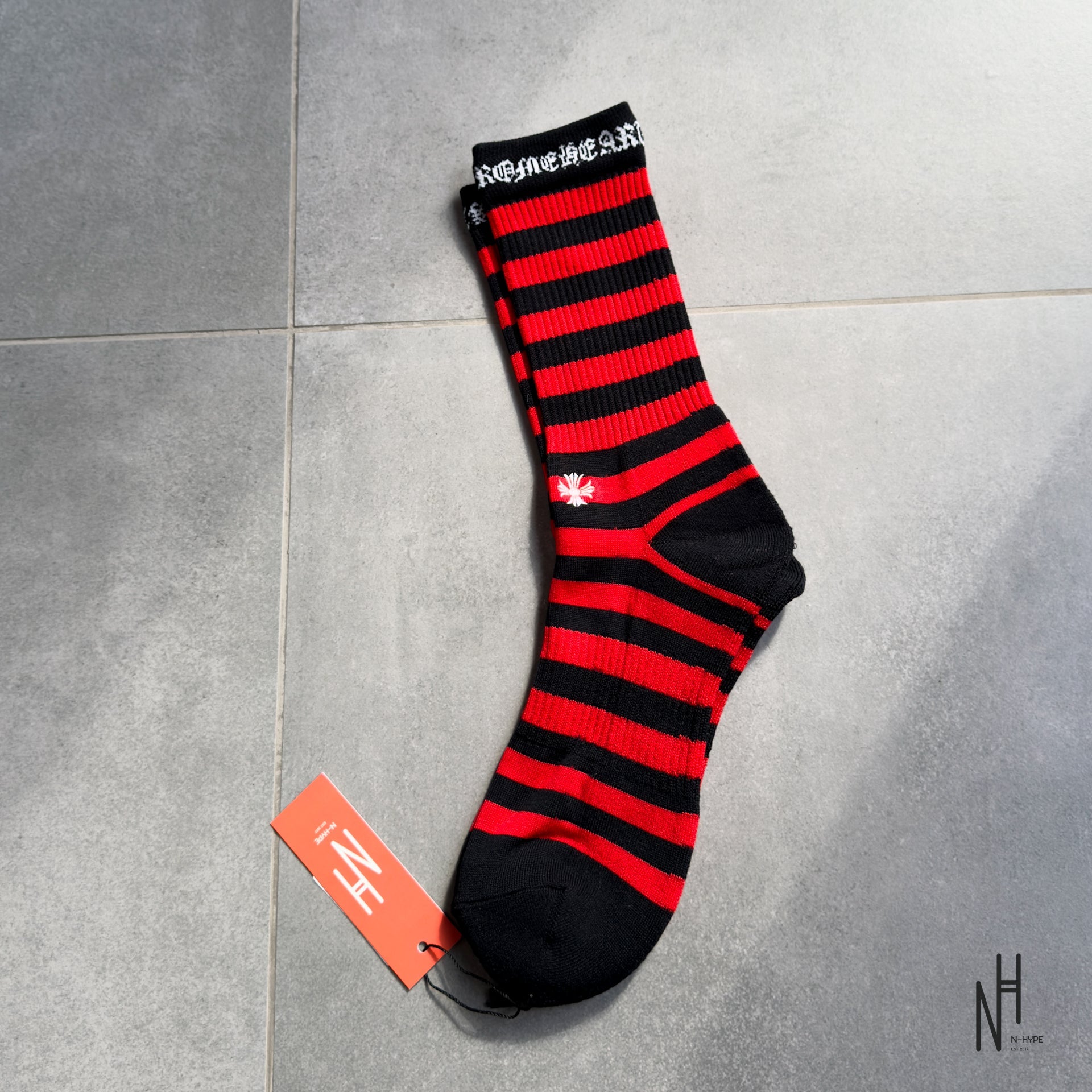 Chrome Hearts Stripe Socks Red/Black | N-Hype