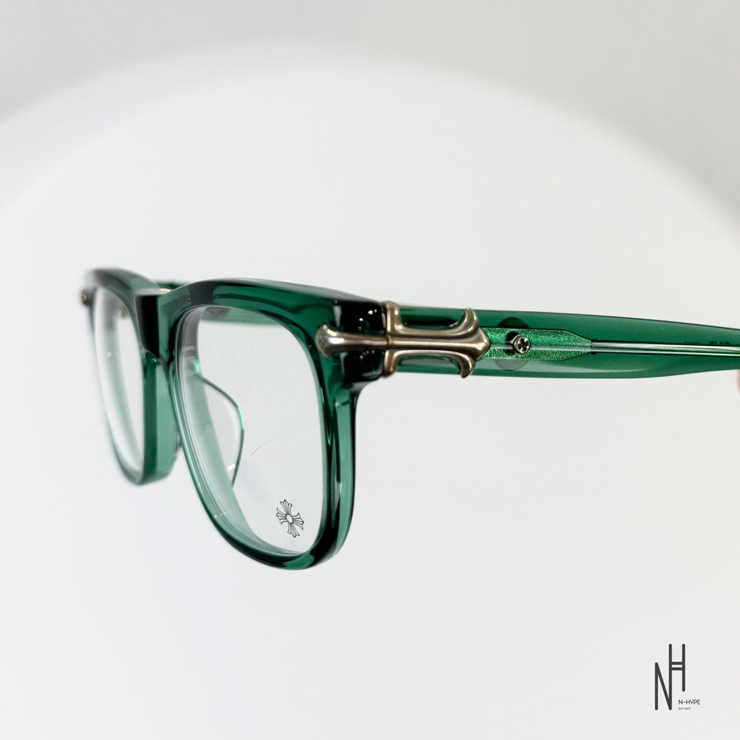 Chrome Hearts Sunglasses Green Silver N-Hype trendy sunglasses brand Model XYZ.