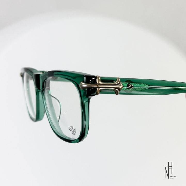 Chrome Hearts Sunglasses Green Silver N-Hype trendy sunglasses brand Model XYZ.