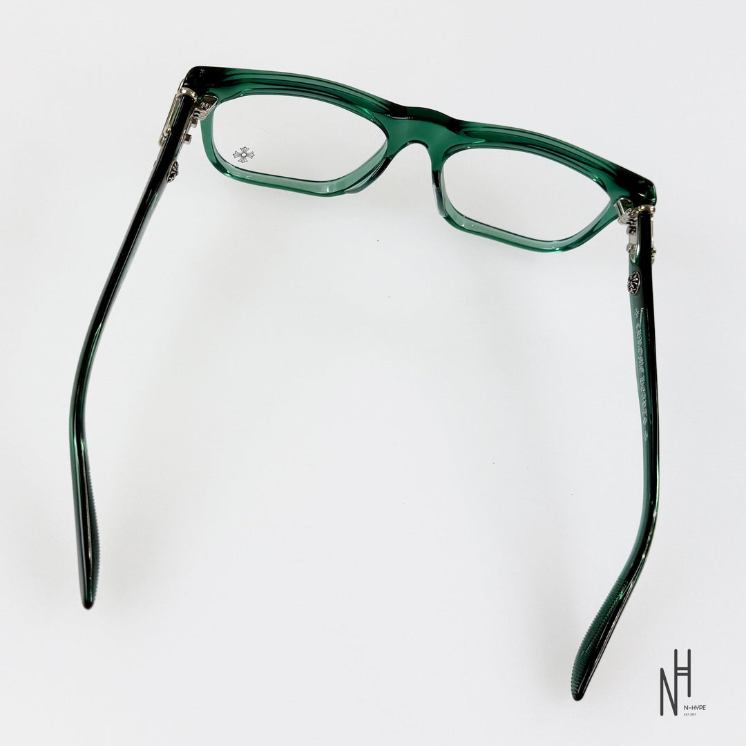 Chrome Hearts Sunglasses zielone srebrne marki N-Hype.