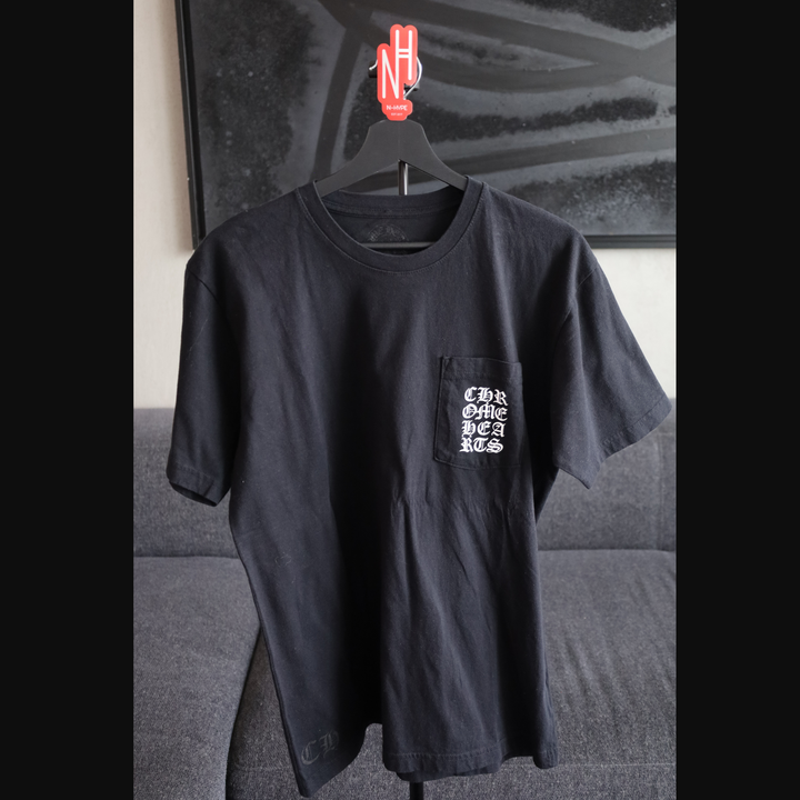 Chrome Hearts Vertical Logo czarna koszulka męska N-Hype