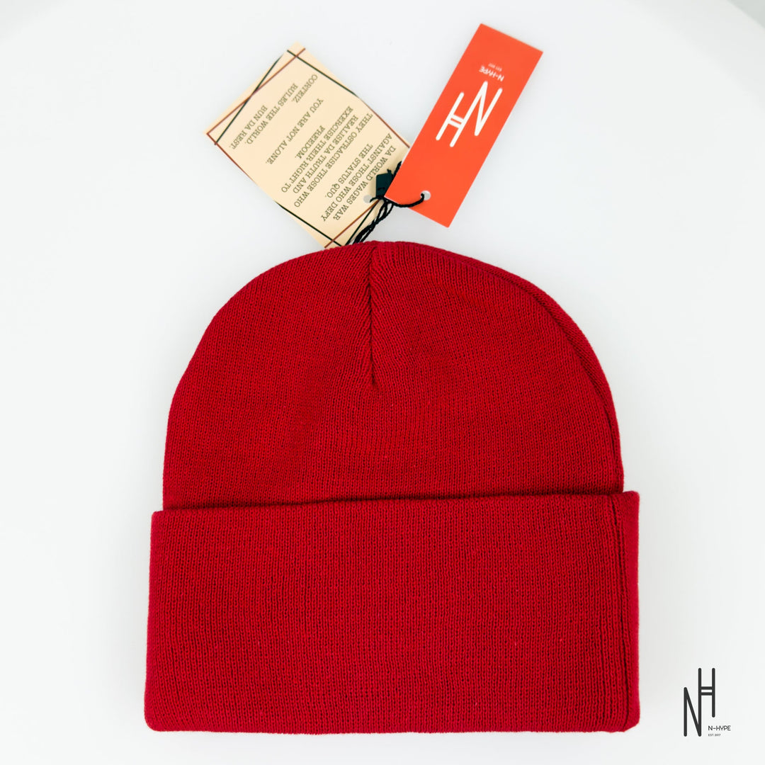 Corteiz Allstarz Folded Beanie Red/Black N-Hype streetwear hat