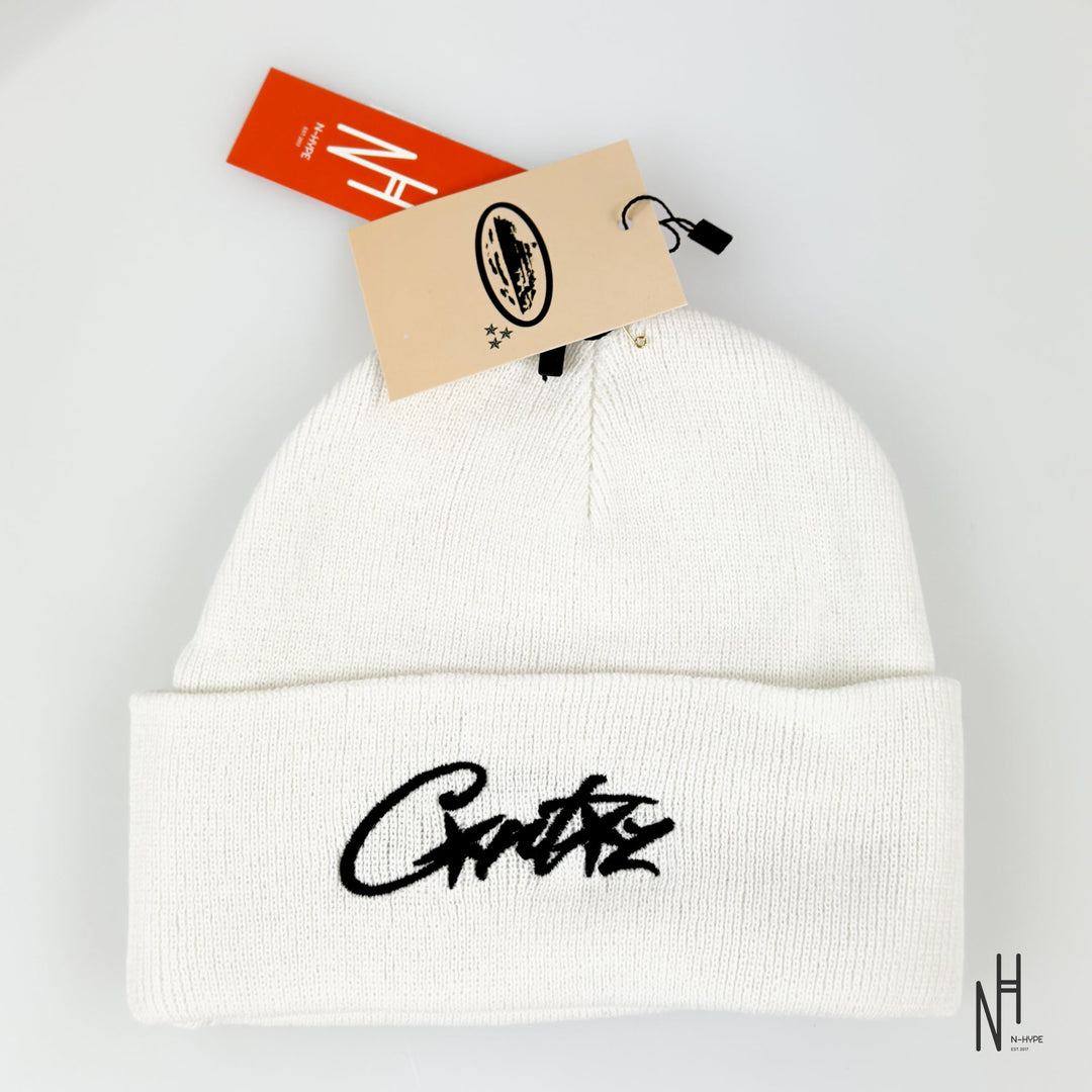N-Hype Corteiz Allstarz Folded Beanie White beanie hat streetwear