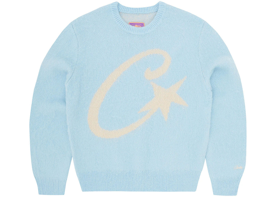 Koszulka Corteiz C Star Mohair Knit Baby Blue N-Hype