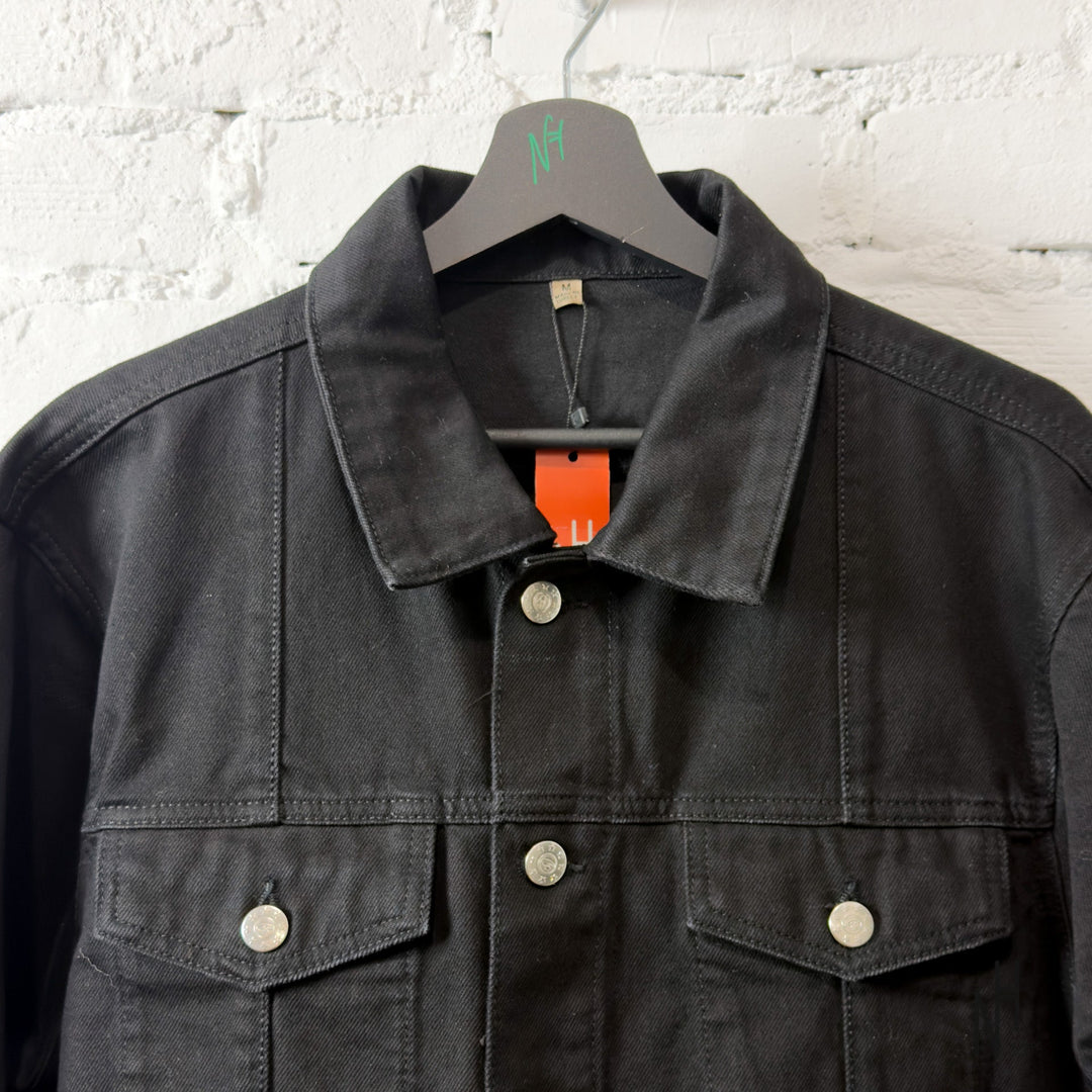 Corteiz C-Star Stitch Down Denim Jacket Black N-Hype coat casual streetwear brand