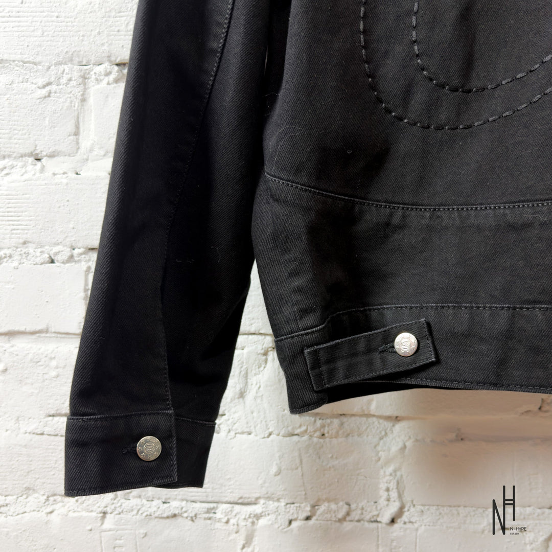 Corteiz C-Star Stitch Down Denim Jacket Black N-Hype streetwear denim jacket.