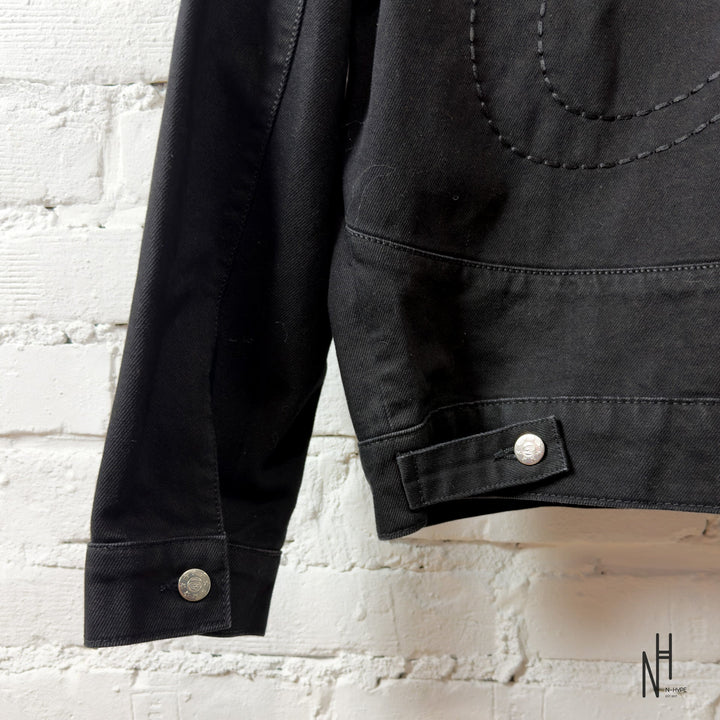 Corteiz C-Star Stitch Down Denim Jacket Black N-Hype streetwear denim jacket.