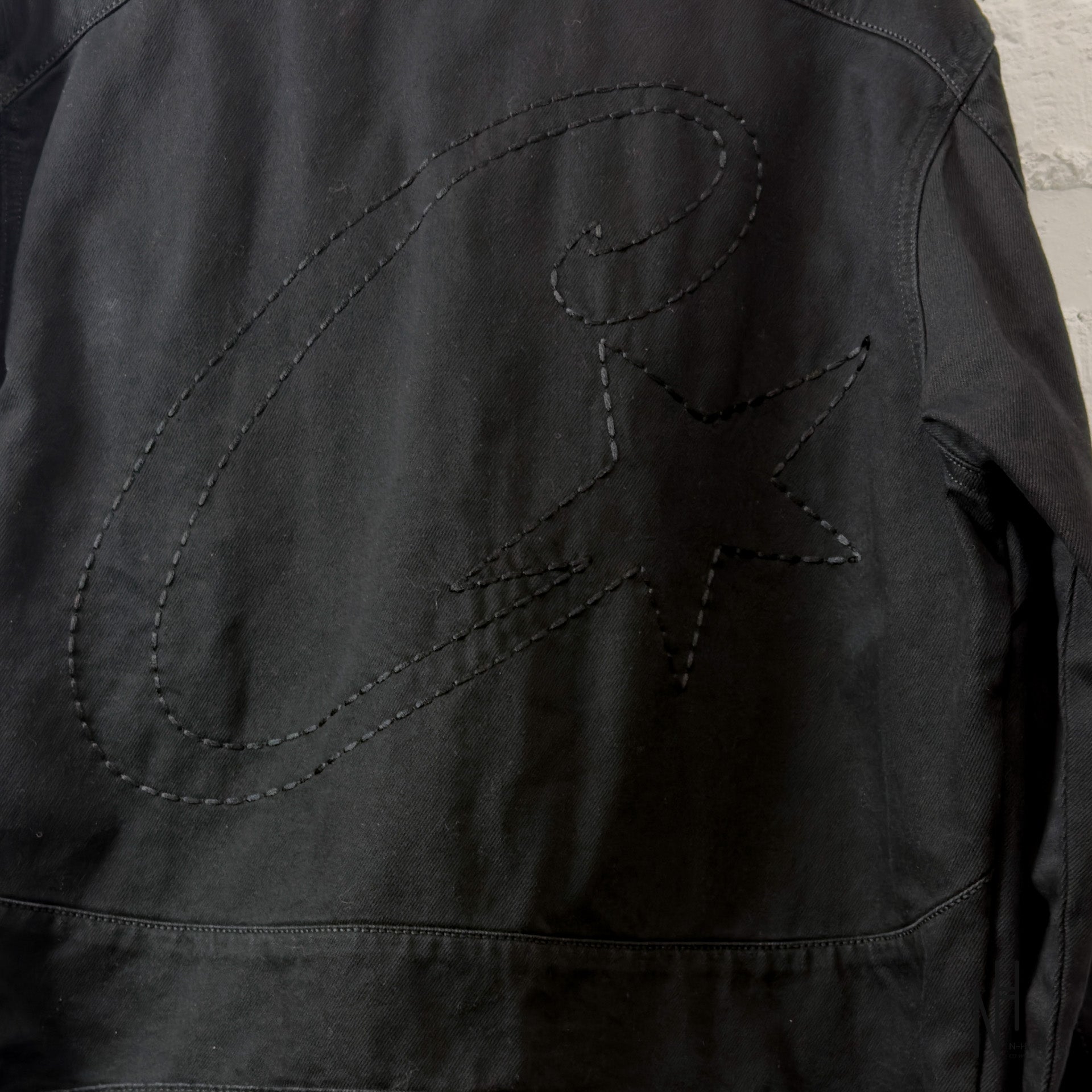 Corteiz C-Star Stitch Down Denim Jacket Black | N-Hype