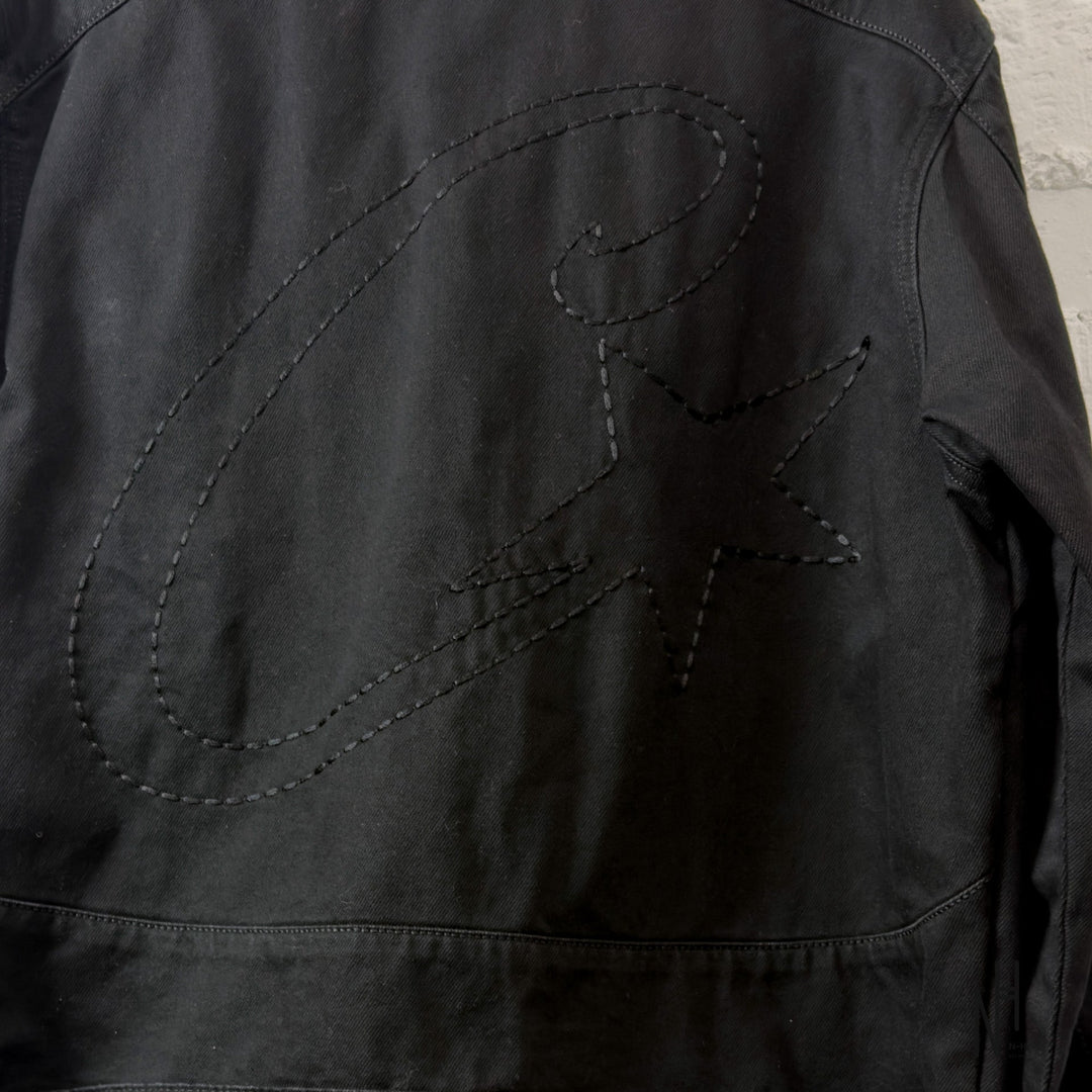 Corteiz C-Star Stitch Down Denim Jacket Black N-Hype.