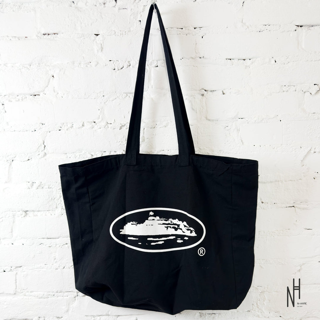 Corteiz Tote Bag Black / White N-Hype streetwear tote bag.