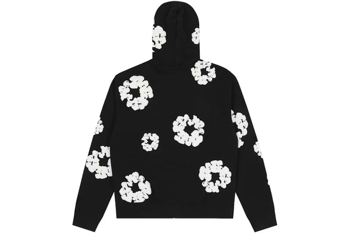 Denim Tears Cotton Wreath Zip Hoodie Black N-Hype streetwear hoodie.