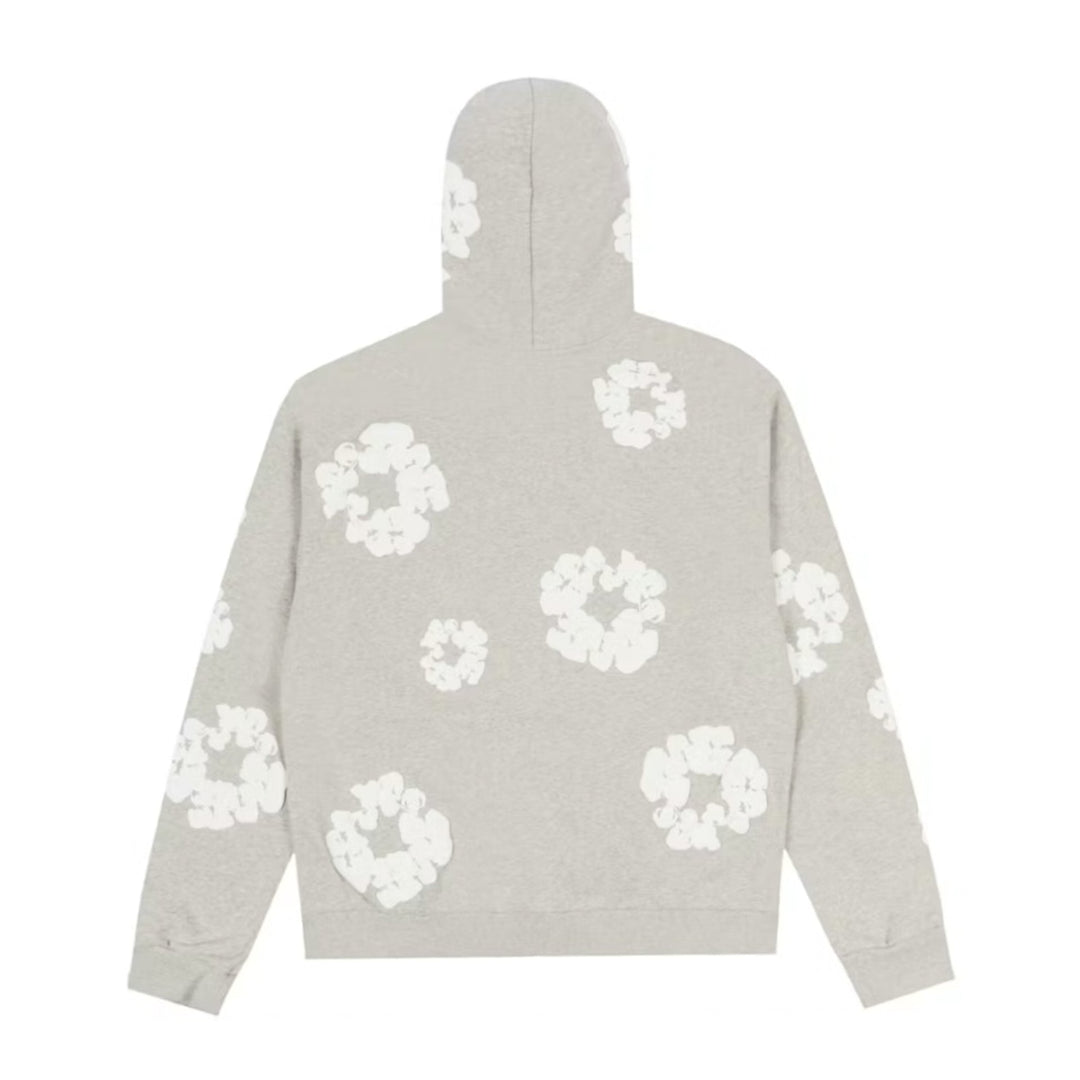 Denim Tears Cotton Wreath Zip Hoodie Grey N-Hype unisex sweatshirt.