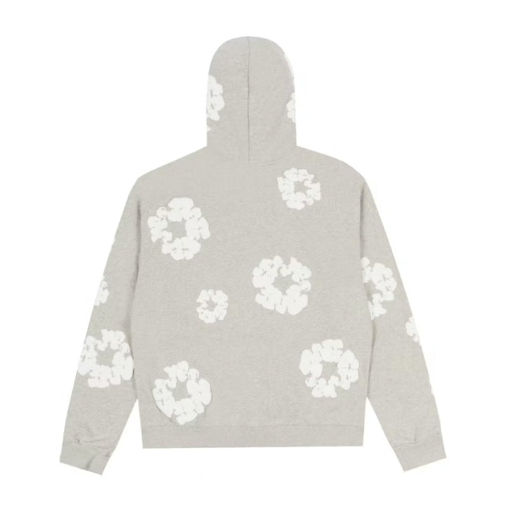 Denim Tears Cotton Wreath Zip Hoodie Grey N-Hype unisex sweatshirt.