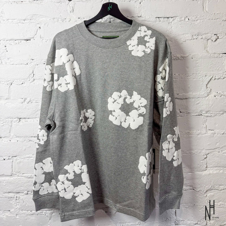 Denim Tears Long Sleeve Cotton Wreath T-shirt Grey N-Hype Streetwear Fashion Top