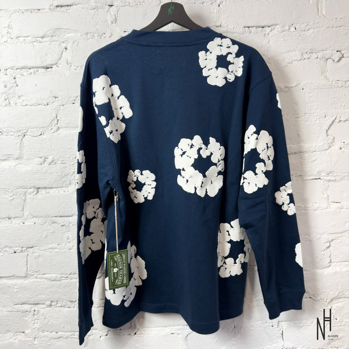 Denim Tears Long Sleeve Cotton Wreath T-shirt Navy N-Hype streetwear koszulka męska