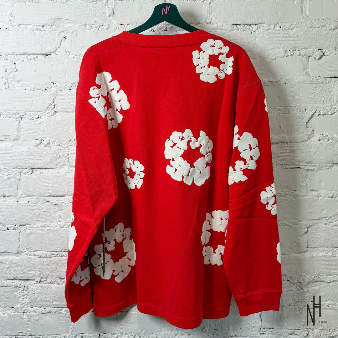 Denim Tears Long Sleeve Cotton Wreath T-shirt Red N-Hype Streetwear Shirt