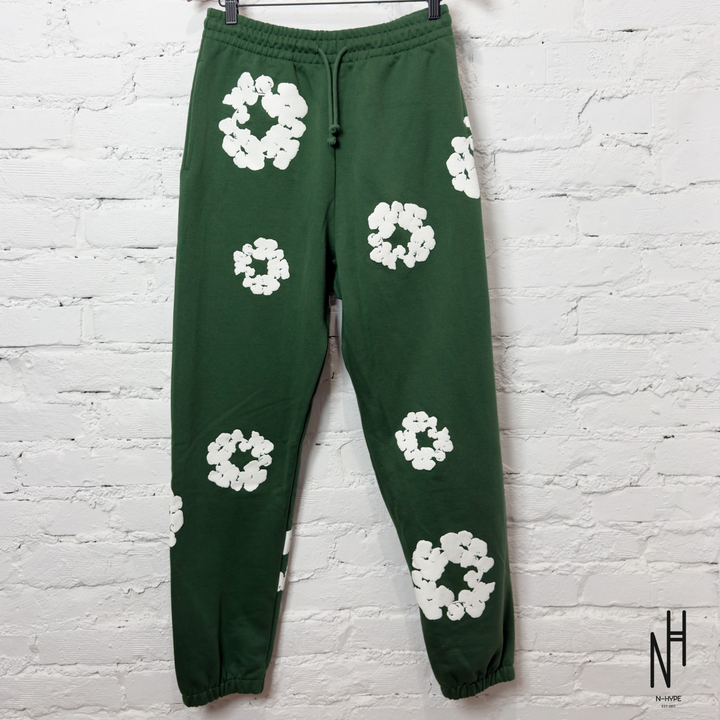 Denim Tears The Cotton Wreath Sweatpants Green N-Hype streetwear jogging pants.