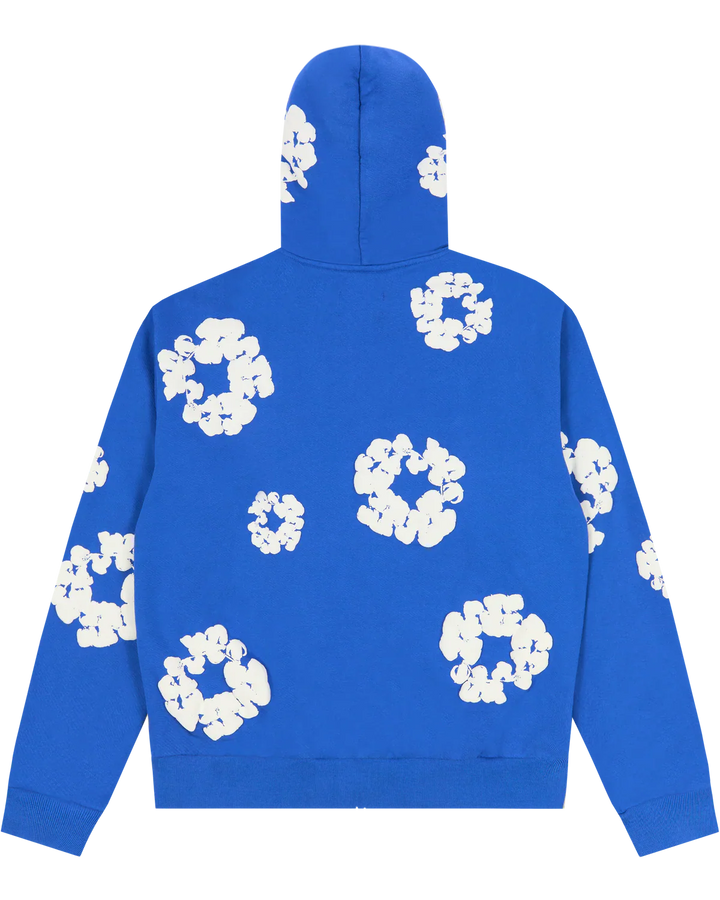 Denim Tears The Cotton Wreath Zip Hoodie Royal Blue N-Hype streetwear sweatshirt.