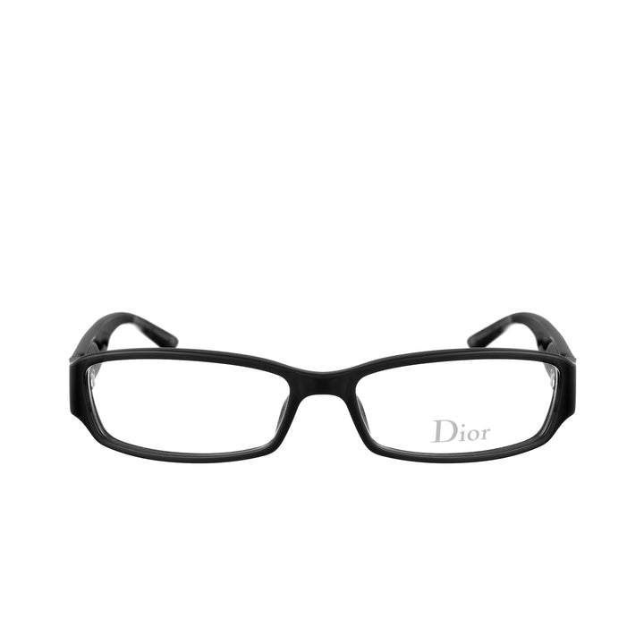 Dior 00s Black Classic czarne plastikowe oprawki z dużym srebrnym logo