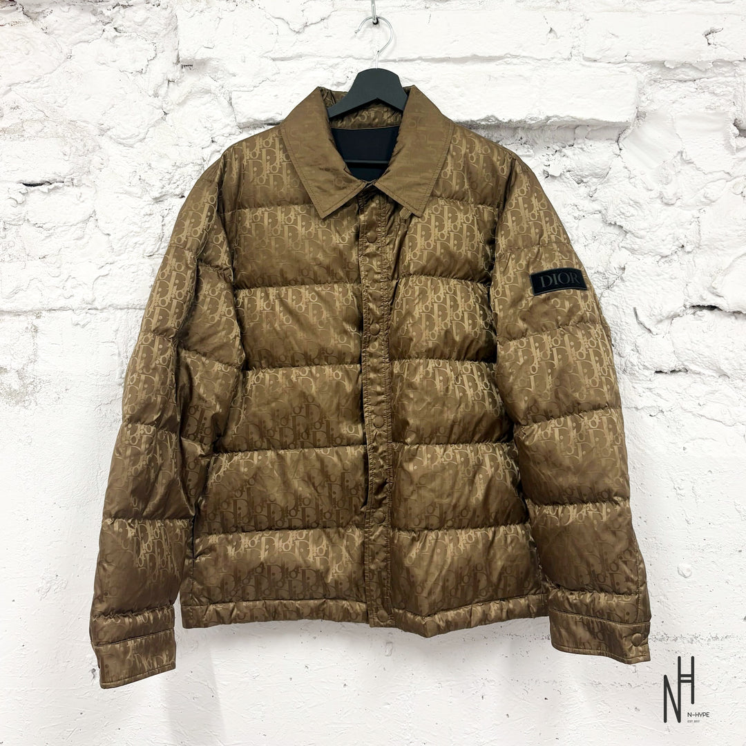 Dior Oblique pikowana kurtka męska brązowa