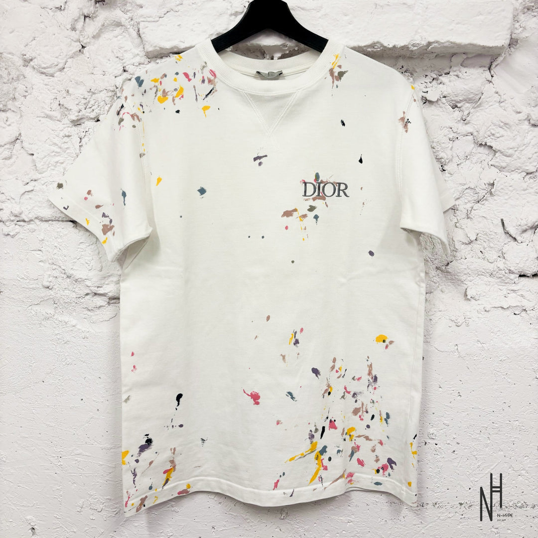 Dior Splatter T-shirt White - N-Hype