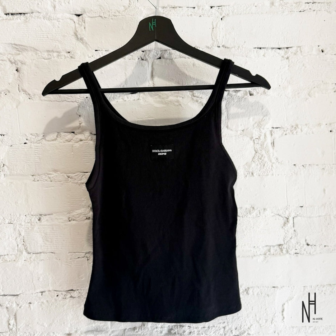 Dolce & Gabbana X SKIMS Cotton Rib Scoop Tank biała N-Hype.