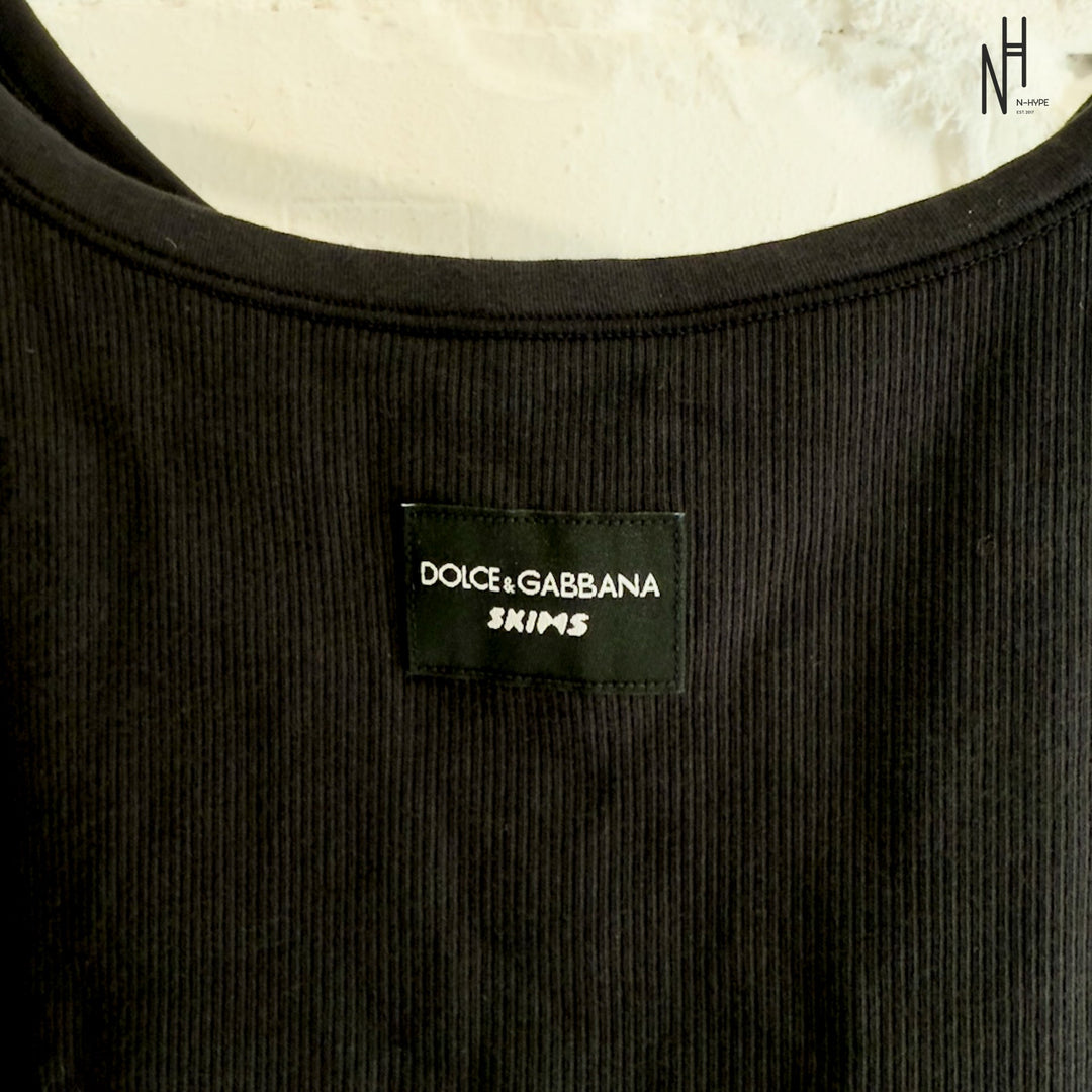 Dolce & Gabbana X SKIMS Cotton Rib Scoop Tank biała damska N-Hype.