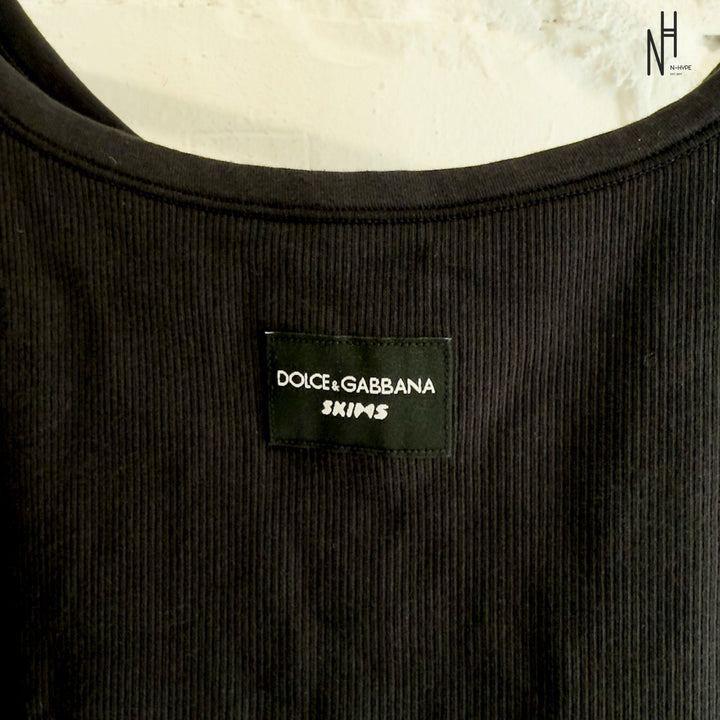 Dolce & Gabbana X SKIMS Cotton Rib Scoop Tank biała damska N-Hype.