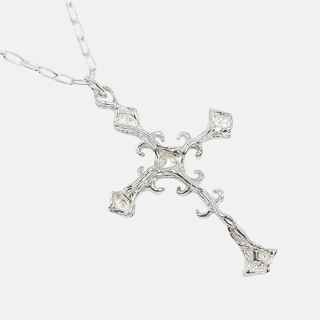 Dwa Głosy Ethereal Cross Necklace złoty krzyż N-Hype