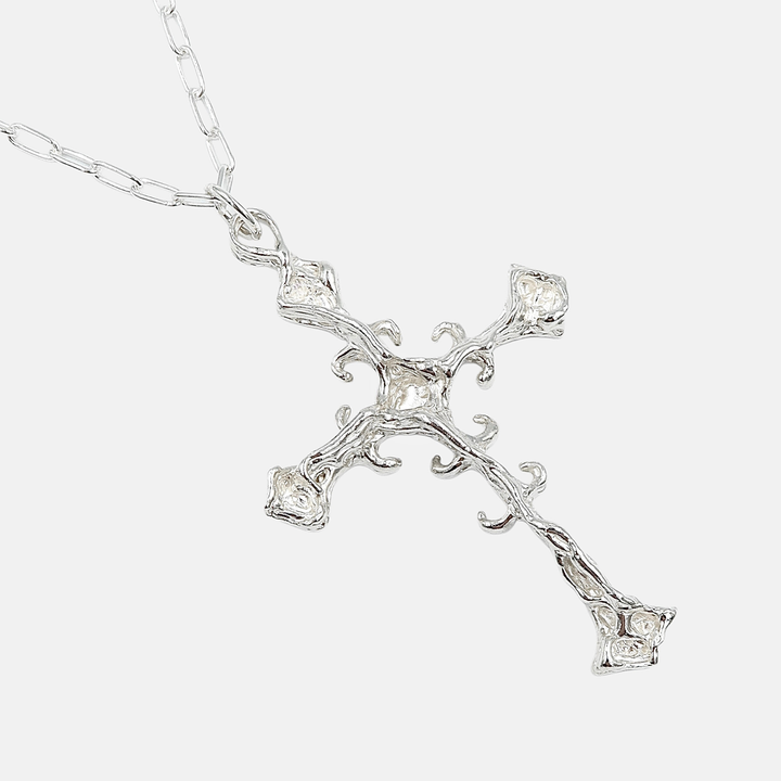 Dwa Głosy Ethereal Cross Necklace złoty krzyż N-Hype