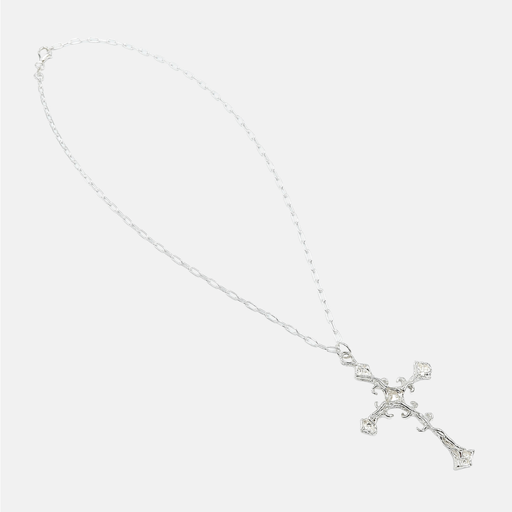 Dwa Głosy Ethereal Cross Necklace srebrny naszyjnik N-Hype