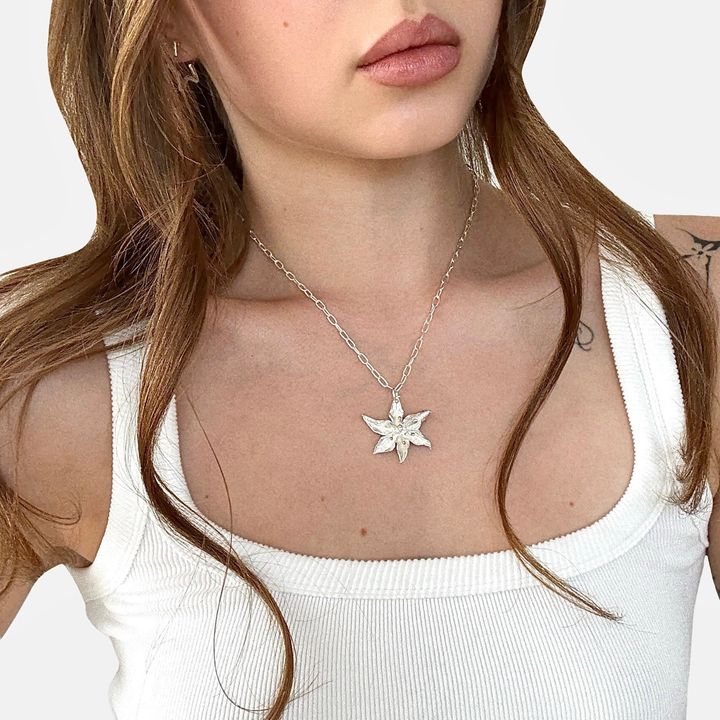 Dwa Głosy Lily Necklace srebrny naszyjnik damska biżuteria N-Hype