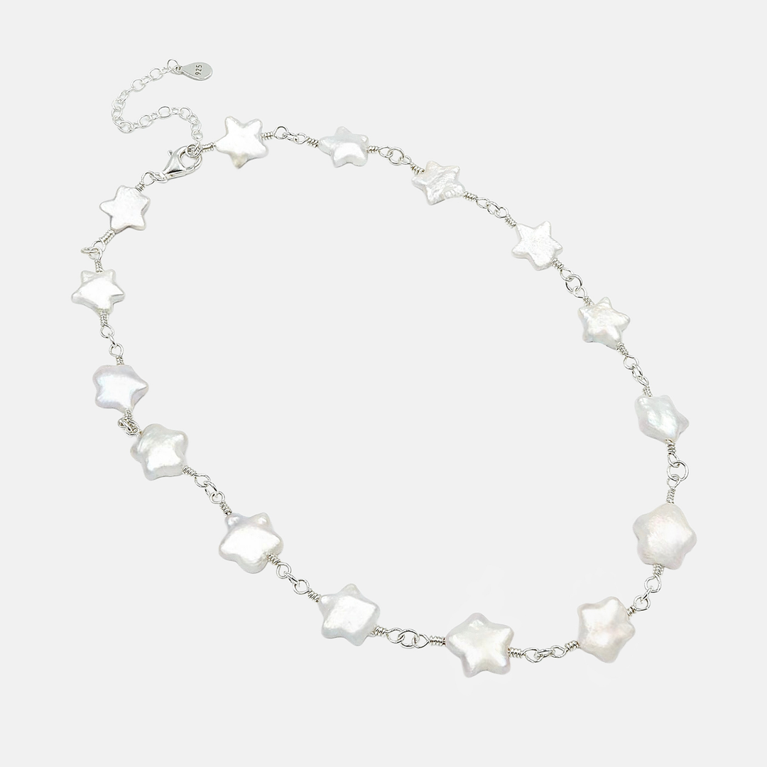 Dwa Głosy Star Pearl Choker biały naszyjnik damska N-Hype.