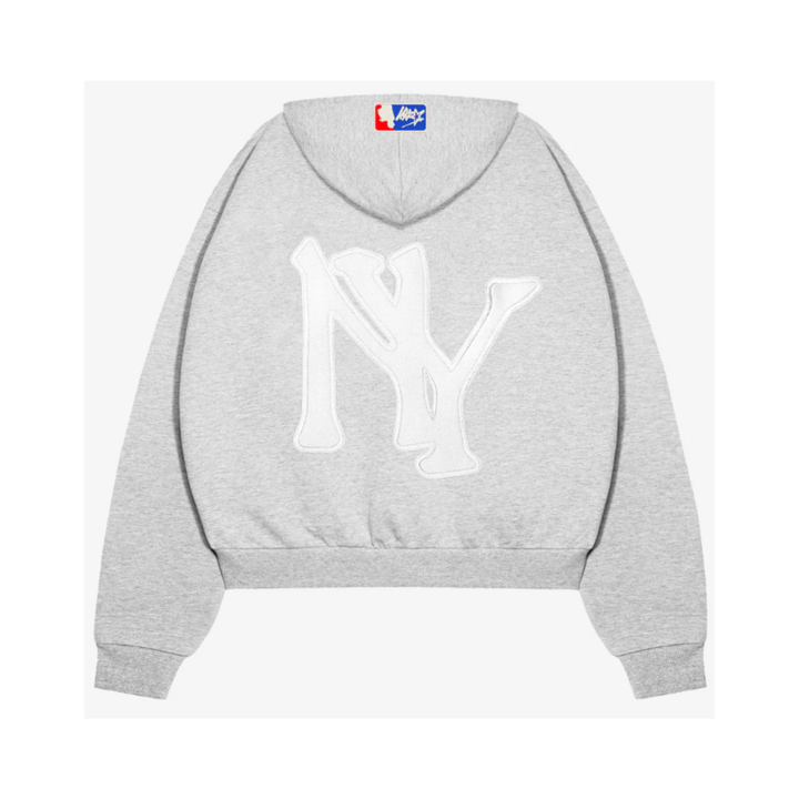 EASY SOLUTION Baseball Embroidered Hoodie Grey - zdjęcie 2 - N-Hype