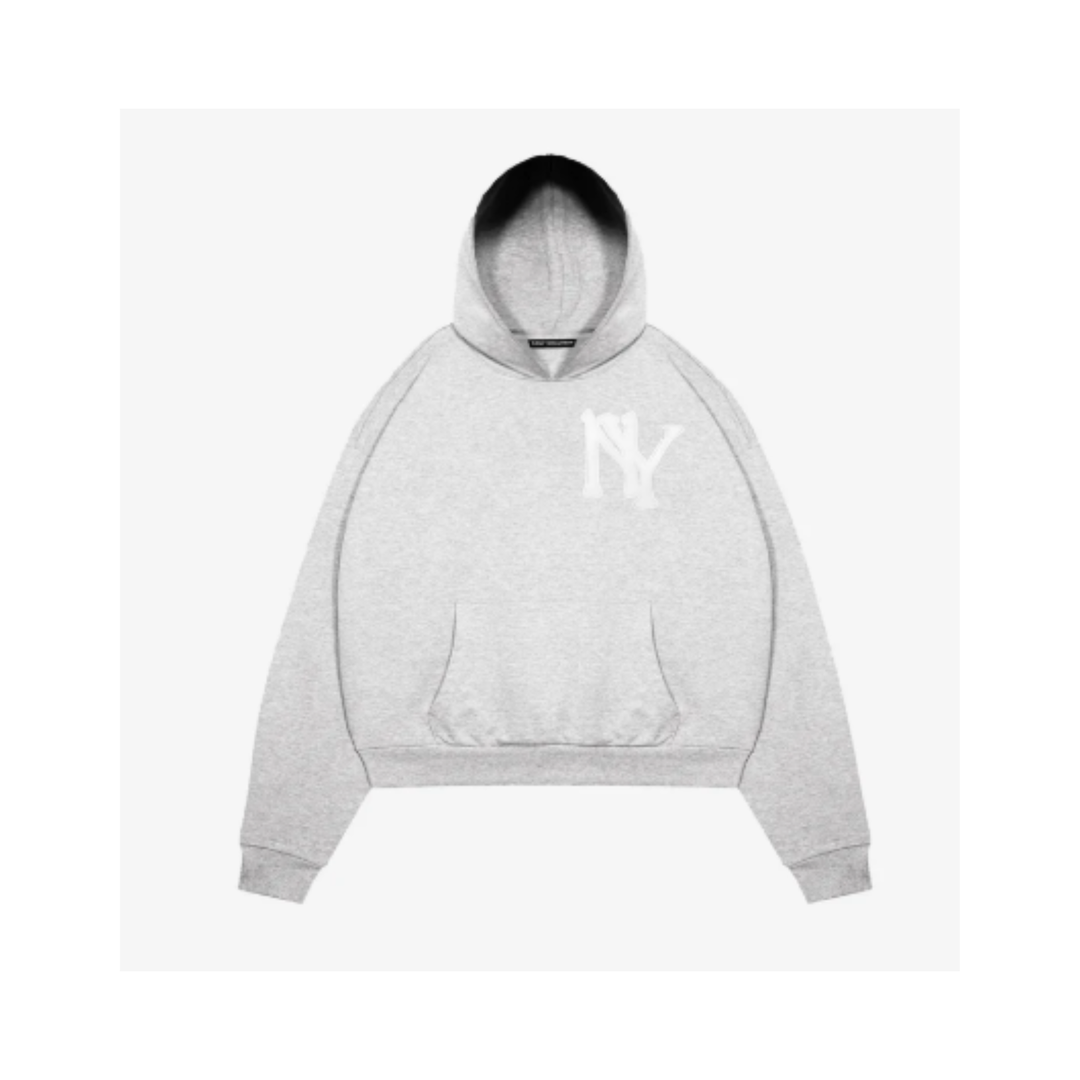 EASY SOLUTION Baseball Embroidered Hoodie Grey - N-Hype