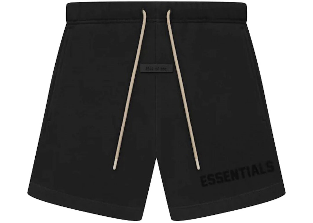 Fear of God Essentials Cream Drawstring Sweatshort Jet Black męskie N-Hype shorts