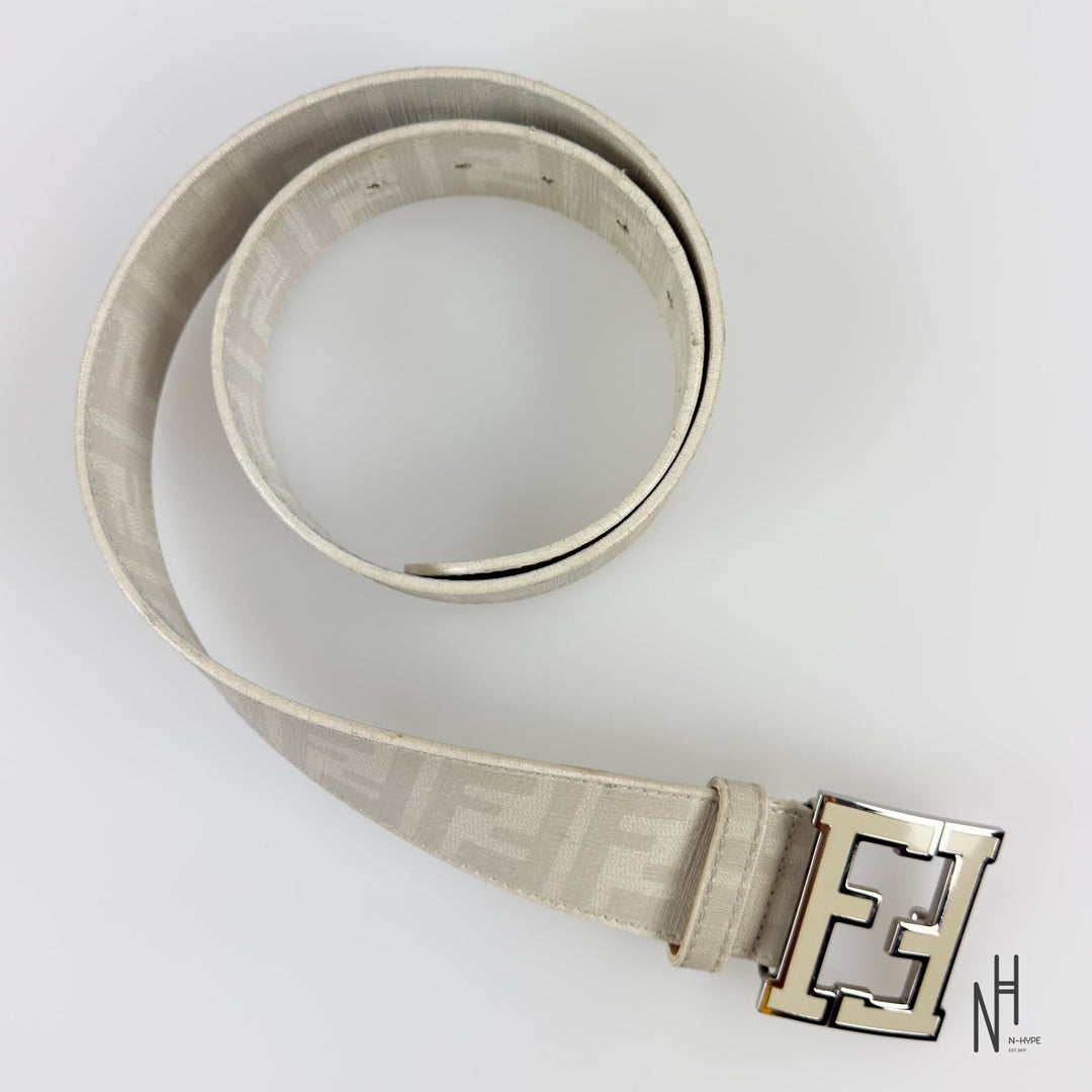 Fendi FF Buckle Monogram Belt biały N-Hype