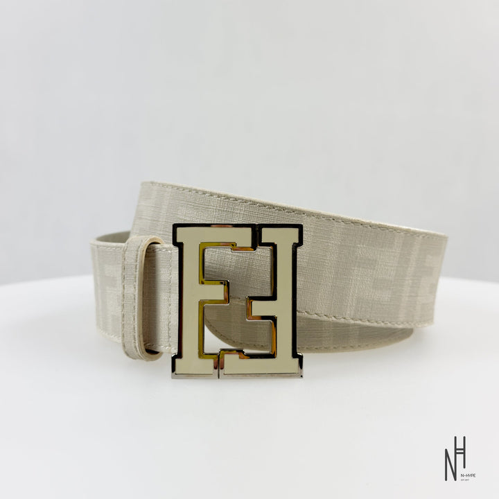 Fendi FF Buckle Monogram Belt biały N-Hype