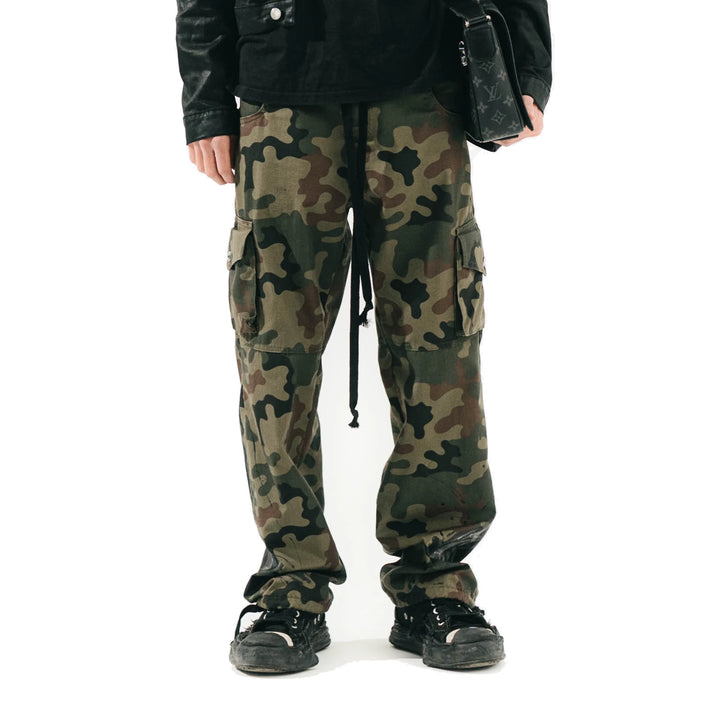 FVCKTHISBRAND DARK CAMO CARGO PANTS N-Hype streetwear spodnie camo czarne.