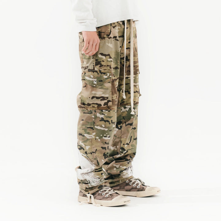 FVCKTHISBRAND DOUBLE CAMO CARGO PANTS zielone spodnie męskie N-Hype.